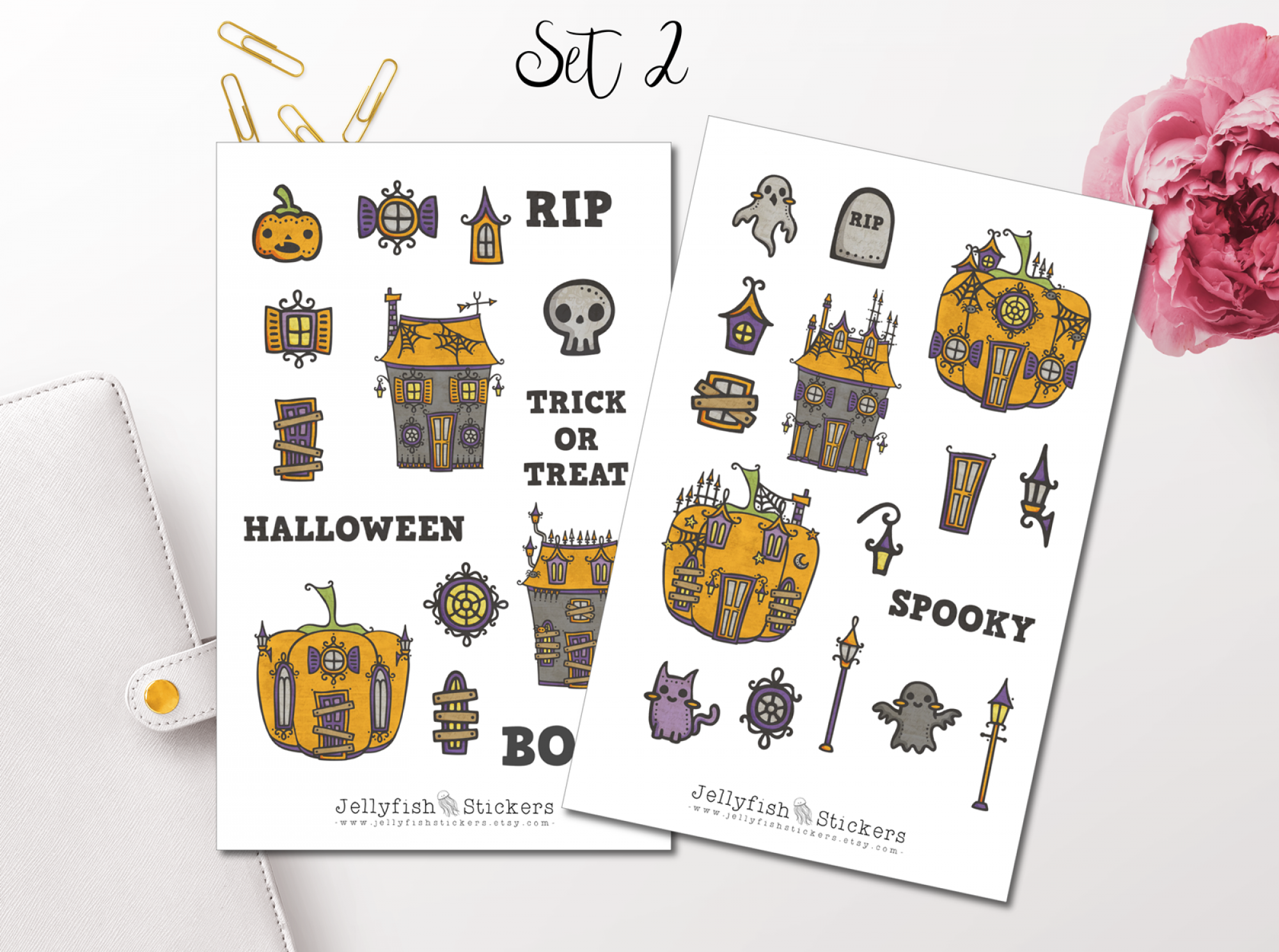 Süßes Halloween Sticker Set